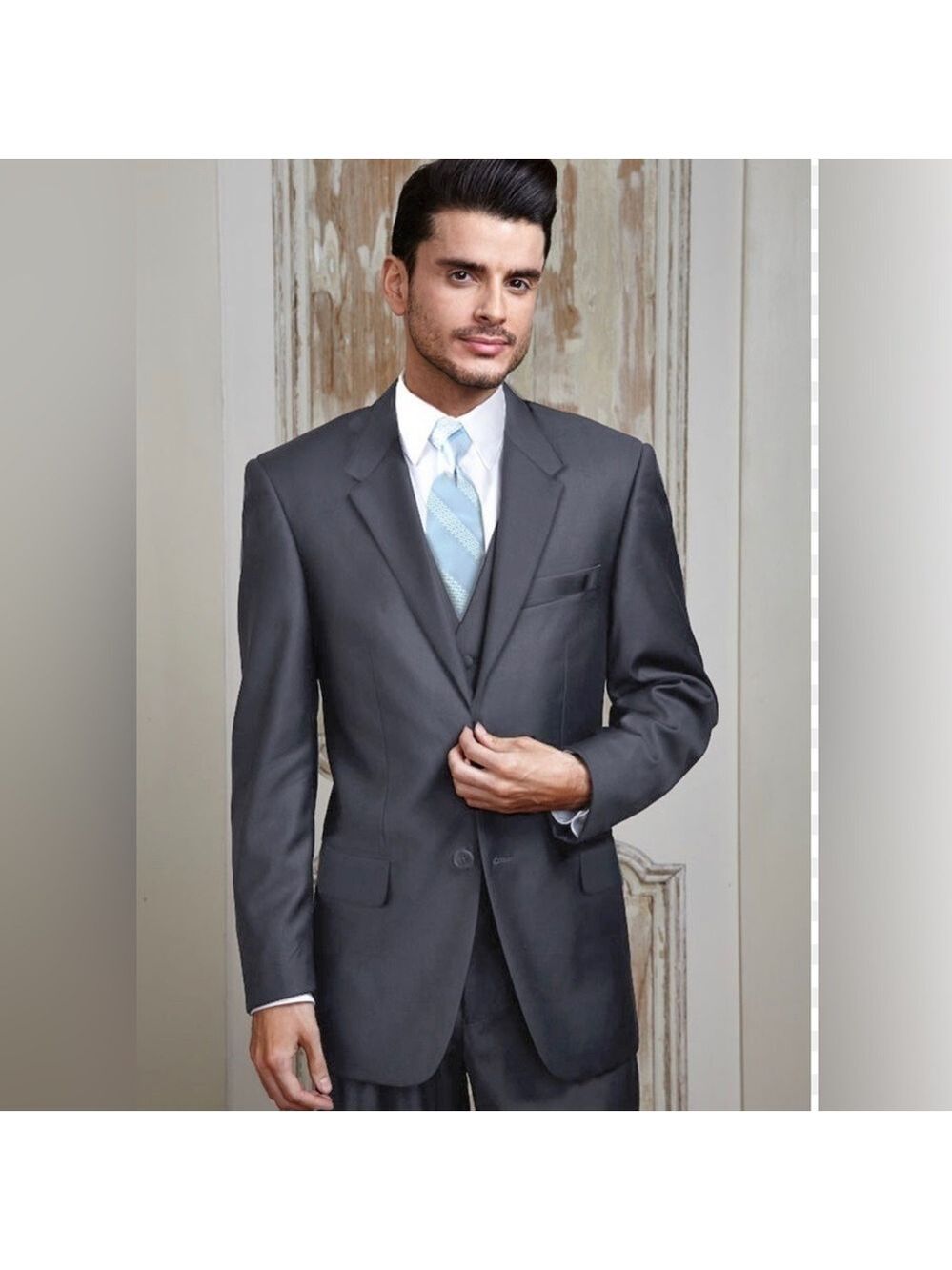 Dark Grey Suit Jacket Charcoal Steel Gray Cardi International 42S 42 Short